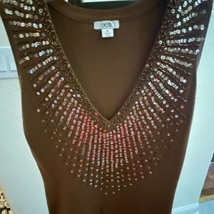Brown beaded top from Cache